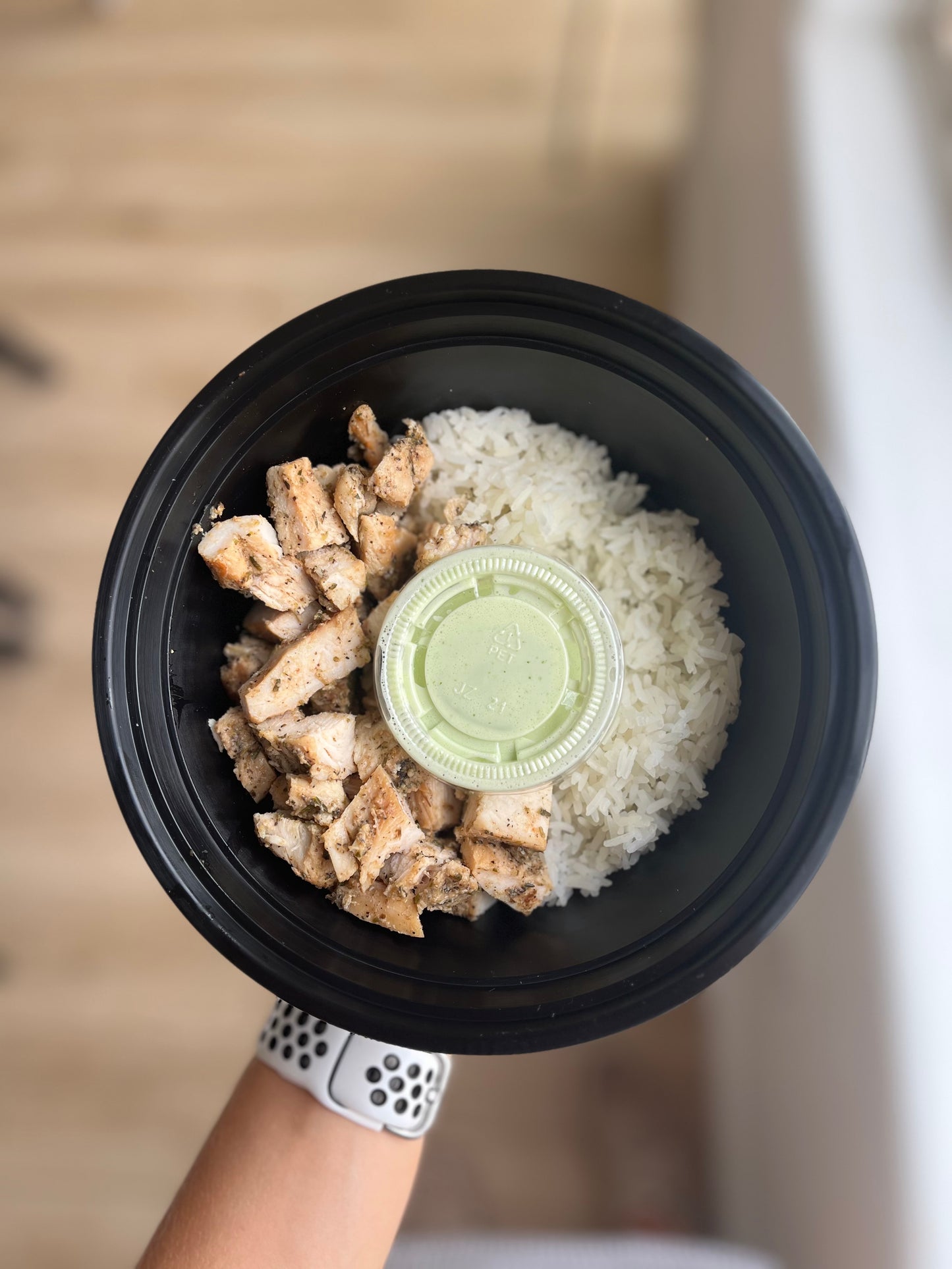 Grilled Chicken, Rice, and Cilantro Lime Dressing