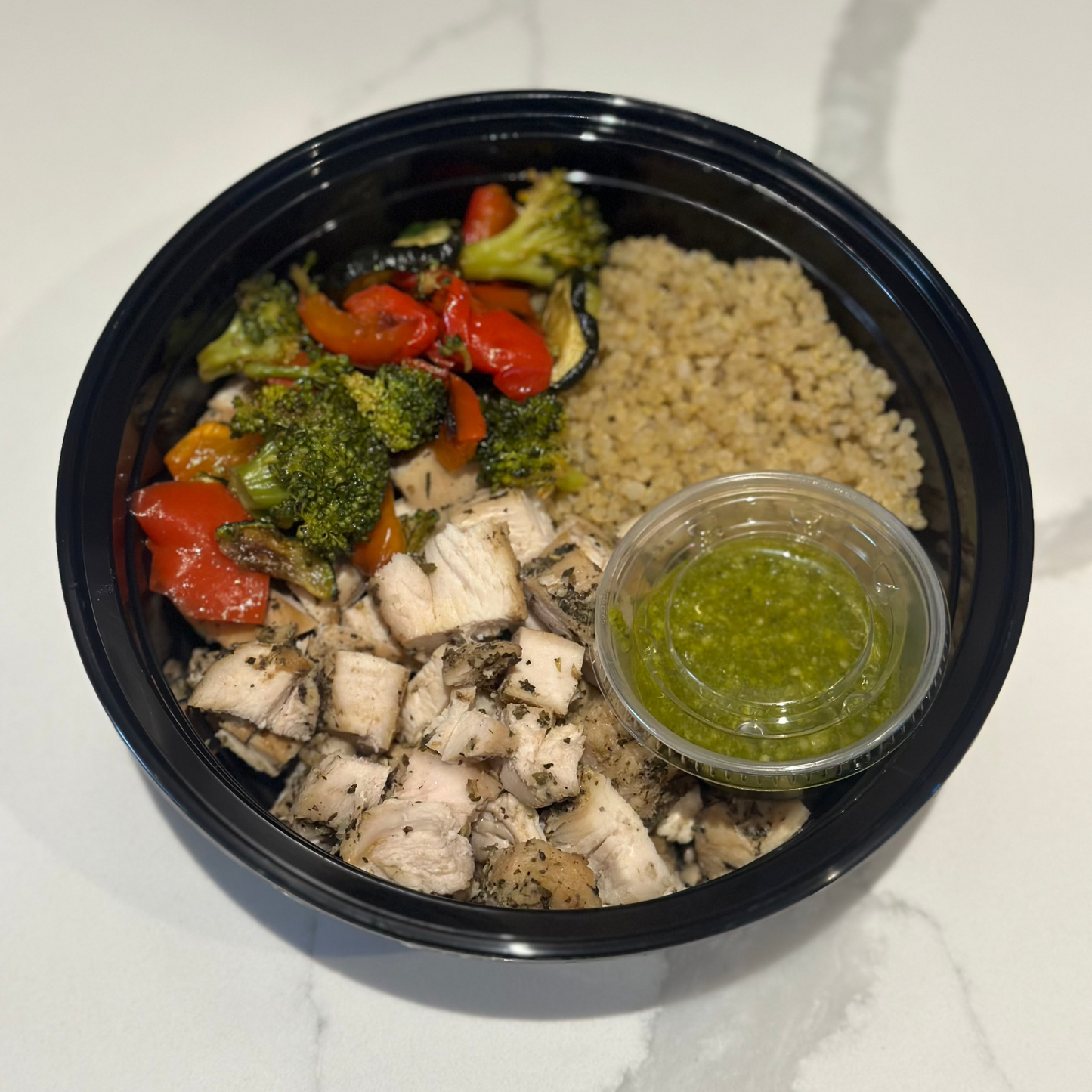 Pesto Chicken Quinoa Bowl